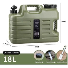 Resim Madfox Galon Air Pe Musluklu Su Bidonu 18 Litre Yeşil 