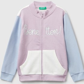 Resim United Colors Of Benetton Benetton Kız Bebek Fermuarlı Sweatshırt Beyaz 