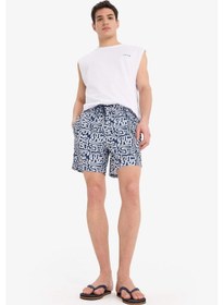 Resim DeFacto Desenli File Astarlı Kısa Boy Deniz Şortu A7376AX25HSNV256 