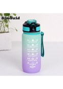 Resim 600ml/750ml/1000ml Spor Şişesi Zaman Ölçeği İle Açık Degrade Renk İçme Suyu 600ml Green-d 600ml To 1000ml 600ml Green-d 
