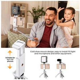 Resim Maiyame Üçayak Taşınabilir Uzatılabilir Selfie Çubuğu Tripod Alüminyum 2kg Telefon Tutu 