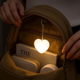 Resim Otomatik Açma/Kapama Akıllı Çanta & El Çantası Işığı - Hareket Sensörlü Kalp/Yuvarlak Gece Lambası, Kadınlar ve Anneler için Taşınabilir Yatak Başı, İkili Gecelik Kullanım üzere Eller Serbest Düşük Voltajlı 