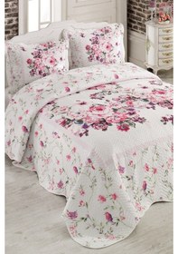 Resim Örtüm Birdy Çift Kişilik Yatak Örtüsü Takımı Pembe - Beyaz 