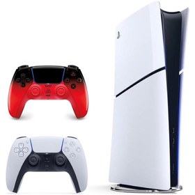Resim Playstation 5 Slim Dijital 825GB + 2.kol Dualsense Techno Red (İthalatçı Garantili ) 