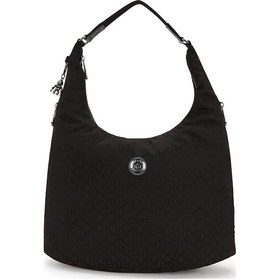 Resim Kıplıng Eanna Zip Orta Boy Omuz Çantası Siyah Black Sıgnature Jq Siyah 