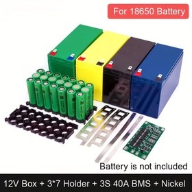 Resim 12V Lityum Pil Depolama Kutusu Kurşun-Asit 18650 Pil Kılıfı Sabit Braket Tutucu 3S 40A BMS Püskürtücü Plastik Aparat Motosiklet Elektronik Araba Şarj Edilebilir Pil Kabuğu (Pil Olmadan) 