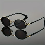 Resim Günlük için Metal Çıtak, PC Lens, Dekoratif, Tip, Metal Çerçeveli, Dikdörtgen Stil, Metal Çerçeve, Retro Duman Prensi Oval Metal Çerçeve Gözlükler 