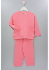 Resim Zuzunga Fitilli Cepli Pembe Kız Çocuk Pijama Takımı Pembe 