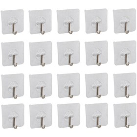 Resim 3B Trend 20 Adet Kendinden Yapışkanlı Şeffaf Metal Kancalı Askı 