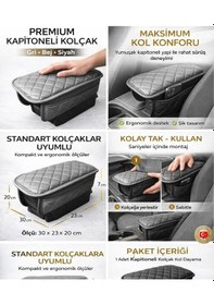 Resim Suzuki Swift 2014-2017 Kapitoneli Araç Kolçak Kol Dayama Minderi Gri Scr 