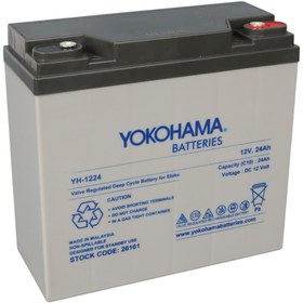 Resim Robinanka Yokohama Yh-1224 12 Volt - 24 Amper Elektrikli Bisiklet Aküsü (180 X 76 X 167 MM) 