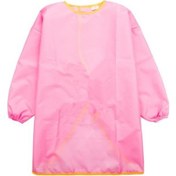 Resim Çocuklar Tek Renk Su Geçirmez Uzun Kollu Boyama Önlüğü Beslenme Önlüğü Önlük Mont Pembe 
