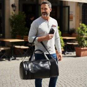 Resim Rubicon Seyahat & Spor Çantası - Duffle Bag Faux Leather ( Vegan Deri ) 