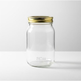 Resim 12 Adet - 660cc Kapaklı Cam Kavanoz - Gıda Temasına Uygun Beyaz - Şeffaf 