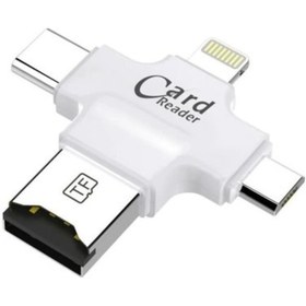 Resim JUNGLEE 4 In 1 Tip-c/mikro/usb 2.0 Kart Okuyucu Android Ipad Için Micro Sd Kart/iphone Pro 11 6 8 6s Otg 