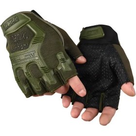 Resim Single Sword Mechanix Yarım Parmak Eldiven- Taktik Destekli Kadın&Erkek unisex Eldiven 