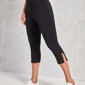 Resim Kadınların Yüksek Beli Esnek Yoga Capri Pantolonları - Dar Kesim, Düz Renk, Tüm Gün Konforu İçin Yüksek Esneklik, Spor ve Günlük Giyim için Mükemmel, Egzersiz için Tayt Pantolonlar | Yüksek Beli Capri Pantolonları | Düz Yüzey 