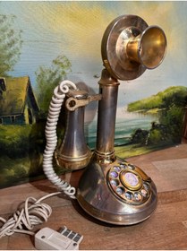 Resim tayfuntufan antika koleksiyon 31 cm boyunda japon malı leylek telefon 