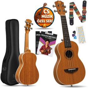 Resim Fourtune Sydra Uks-23m Concert Ukulele Maun Ağacı Profesyonel Ukulele Seti 