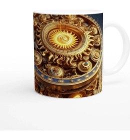 Resim Aslan Burcu Baskılı Kahve Kupası - Zamanın Çarkları Astroloji Mekanizması Vs2 
