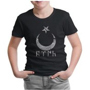 Resim Türk Ay Yıldız Siyah Çocuk Tshirt 