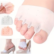 Resim 2 adet Jel Parmak Ayrıcı ve Ön Ayak Yastıkları - Nefes Alabilen Yumuşak Metatarsal Yastıklar Parmak Ayrıcıları - Rahat Kaymaz Ayak Desteği - Esnek ve Dayanıklı Tasarım Parmak Ayrıcıları Erkekler ve Kadınlar için 