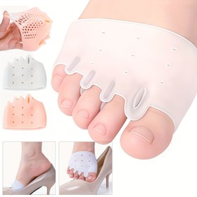 Resim 2 adet Jel Parmak Ayrıcı ve Ön Ayak Yastıkları - Nefes Alabilen Yumuşak Metatarsal Yastıklar Parmak Ayrıcıları - Rahat Kaymaz Ayak Desteği - Esnek ve Dayanıklı Tasarım Parmak Ayrıcıları Erkekler ve Kadınlar için 