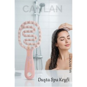 Resim MKR Silikon Saç Masaj Tarağı - Saç Yıkama Tarağı Duşta Rahatlatıcı Yıkama ve Derin Temizlik Etkisi 