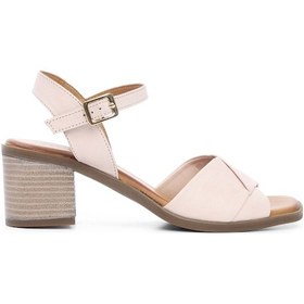 Resim Tamer Tanca Kadın Hakiki Deri Pudra Topuklu Sandalet 766 1672 Byn Sndlt Y22 Cameo Krem 