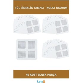 Resim Esnek Tül Sineklik Yaması 40 Adet Yırtık Tamir Seti 1 Adet 