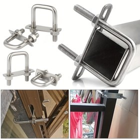 Resim 2 Set M6 Demir Kare Klemeleri ile Baffle Vidası - Dayanıklı U-Bolt Boru Klemeleri için Güvenli Boru, Pompaj ve Boru Bağlantıları için Kolay Kurulum Tasarımı, Pompaj Kurulumu Temel Gereksinimleri|Dayanıklı Yapı|M6 Konu Boyutu, U-Şekilli Boru Klemesi 