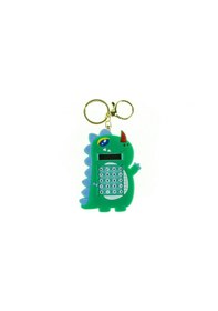Resim Hesap Makinesi Dino Mini Anahtarlıklı Labirent Oyunlu Yeşil 