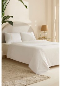 Resim Karaca Home Cielo %100 Pamuk Çift Kişilik Nevresim Takımı Beyaz Beyaz 