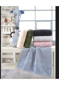 Resim Şıkel Penye Havlu 50 90 Piramit Çim Yeşili-Turuncu 