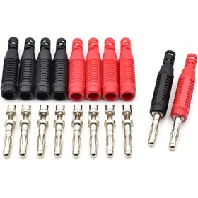 Resim 10 Adet CLLICE Muz Fişi Bağlantı Elemanı - 4mm Erkek/Dişi Vidalı Terminal, 5 Siyah + 5 Kırmızı DIY Elektronik, Multimetre Test ve Breadboard Projeleri İçin 