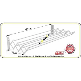 Resim UltraNova Akordiyon Çamaşır Askısı 100cmx7 Gözlü Paslanmaz Alüminyum, Trend Materyal 