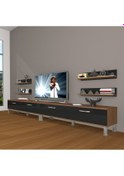 Resim Decoraktiv Eko 360r Slm Krom Ayaklı Tv Ünitesi Tv Sehpası Ceviz - Siyah 