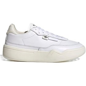 Resim Adidas Her Court Leather White Womens Hakiki Deri Beyaz Kadın Spor Ayakkabı Beyaz 