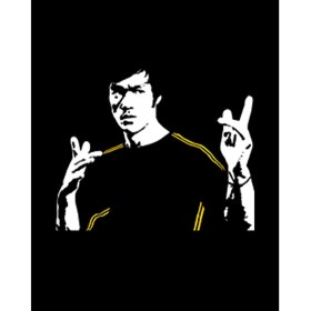 Resim Bruce Lee Figure Büyük Sırt Patch Yama 