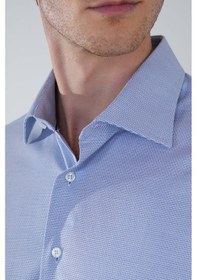 Resim Bisse Mavi Uzun Kol İtalyan Yaka Cepsiz Erkek Gömlek Gmkls250046 D35 Mavi 