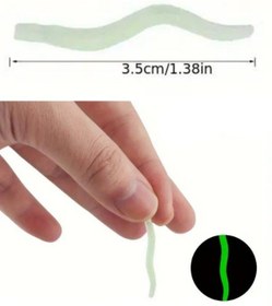 Resim Eagenset Fosforlu Glow Yapay Silikon Solucan Beyaz 25 Ad 3,5cm 