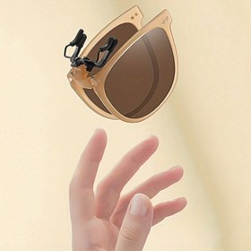 Resim 1 Çift Katlanabilir Oval Şekilli Metalik Menteşeli Gözlük Klipsi - Taşınabilir, Kadın Moda Aksesuarı, Temel Eşya, Zarif Tasarım, Yüksek Kaliteli Lensler, Koruyucu Gözlük, Modern Görüş, Hafif Çerçeve, Günlük Kullanım 