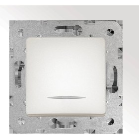 Resim Mena Rise Linnera Life Sedef Beyaz Işıklı Anahtar Çabuk Bağlantı Mekanizma ve Düğme 