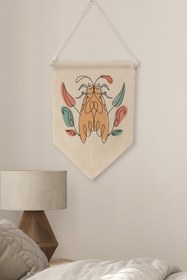 Resim Ofis Duvar Dekoru, Pinterest Oda Dekoru, Boho Kanvas Flama Askılı Duvar Örtüsü Ve Süsü NO:494 - Renkli - 14 / 70 x 100 