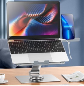 Resim Dexmon Metal Katlanabilir Laptop Macbook Notebook Standı 360 Derece Ayarlanabilir Telefon Tutucu Özellikli 