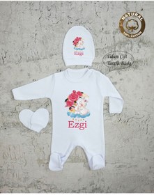 Resim yzc home size dair... Tk04 Isimli Kız Bebek Tulum Şapka Eldiven Set 
