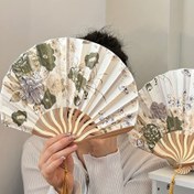 Resim El Yapımı Çin Tarzı Suluboya Çiçekli Katlanır Yelpaze - Dans, Partiler ve Düğünler İçin Şık Taşınabilir Serinletici Yelpaze - Kadınlar, Çiftler & Özel Günler için Benzersiz Hediye, Geleneksel Tasarım, İnce İşçilik, Zarif Detaylar, Parti Aksesuarı 