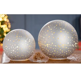 Resim Işıklı Beyaz Küre 11 cm 