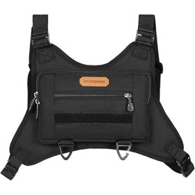 Resim Streak Motosiklet Kurye Motorcu Çantası Göğüs Yelek Çok Bölmeli Çanta Geniş Hacimli 
