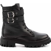 Resim Siyah Hakiki Deri Kadın Bot & Bootie K02178001303 Siyah 